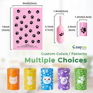Sacos de Lixo para Cães Biodegradáveis Personalizados de Fábrica, Coloridos Rosa, Ecológicos e Perfumados, com Dispenser - Product Image 4