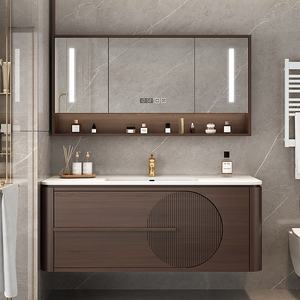 Gabinete de <span class=keywords><strong>baño</strong></span> asequible Marrón <span class=keywords><strong>oscuro</strong></span> 42 Tocador de <span class=keywords><strong>baño</strong></span> Gabinete de <span class=keywords><strong>baño</strong></span> montado en la pared con un fregadero - Product Image 3