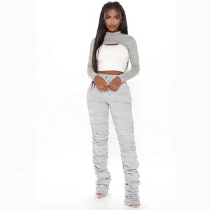 Pantalones Deportivos de Mujer, Diseño Personalizado, Verano 2026, Moda, Estilo Apilado, con Cordón, Cintura Media, Ecológicos, Poliéster/Algodón, Corte Holgado - Product Image 1