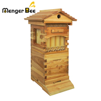 Ensemble de ruches automatiques Menger Bee 4 pièces avec système de circulation, en bois de sapin de 20 mm d'épaisseur, enduit de cire, à queue d'aronde, neuf, garantie 2 ans, modèle B-26