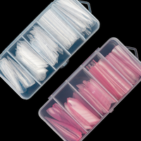 Onglets d'extension d'ongles professionnels réutilisables en PP, formes carrées/papillon multi-tailles, avec logo personnalisable, kit de moules à ongles