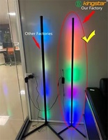 Usine directe 142cm maison intelligente LED lampadaire d'angle moderne RGBIC trépied debout musique synchronisation télécommande pour salon