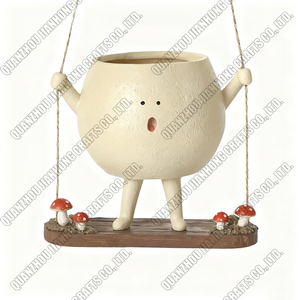 Pop carino Ssmiley faccia Swing vaso di fiori decorazione di personalità vaso di cartone animato resina decorazione succulenta appesa vaso di fiori - Product Image 6