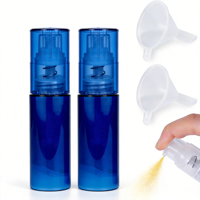 Flacon pulvérisateur cosmétique bleu PET 100 ml pour usine, flacon pulvérisateur à paillettes OEM, flacon pulvérisateur vide portable pour poudre sèche
