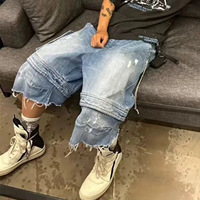 Nouveaux shorts cargo en maille unie pour hommes et femmes, mi-longueur, pour le printemps et l'été, avec fermeture éclair à glands et design à moustaches