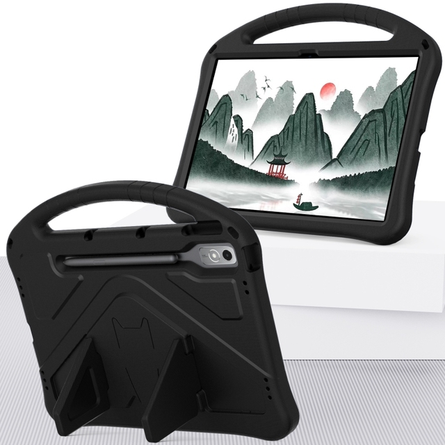Factory for Lenovo Tab P12 EVA Shockproof Tablet Case with Holder(Black)