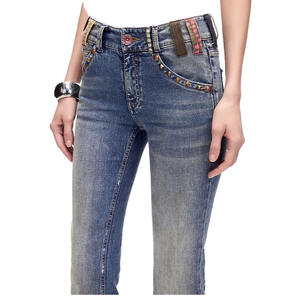 Pantalones Vaqueros Clásicos de Corte Ajustado para Mujer, Cintura Alta, Estilo Casual para Todas las Temporadas - Fabricante, Proveedor, Mayorista - Product Image 3