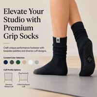 Chaussettes de yoga  antidérapantes et  Chaussettes d'entraînement Pilates souples et respirantes pour femmes avec adhérence