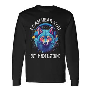 Camiseta de manga larga Wolf Sarcasm I Can Hear You But I'm Not Listening - Product Image 1