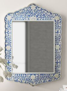 Espejo de pared con incrustaciones de hueso blanco y negro Premium de lujo hecho a mano - Product Image 5