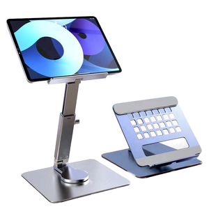 Soporte Giratorio <span class=keywords><strong>360</strong></span>° Flexible de Aleación para Tablet y Teléfono, Portátil, Universal, Ajustable en Altura y Ángulo, de Aleación de Aluminio - Product Image 1