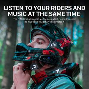 Intercomunicador para Casco de Motocicleta Fodsports FX10C, Bluetooth, MESH, Intercomunicador Full Duplex - Product Image 3