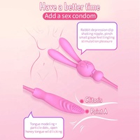 3-in-1 Nippel-Klitoris-Multifunktions-Massagestab G-Punkt-Nippel-Starker Stimulator Schneller Lustvoller AV-Stab Vibrator