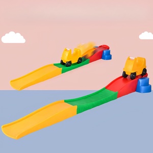 Bon marché, rose, coloré, toboggan de jardin en plastique pour bébé, petite place simple, toboggan sur des mini montagnes russes pour tout-petits à vendre - Product Image 1