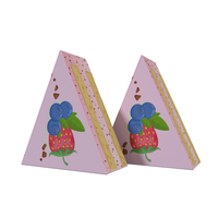 Boîtes en papier pour tranches de gâteau triangulaires avec dessus festonné, supports pour cadeaux, flexographie, mini-boîte pour tranches de gâteau glacé