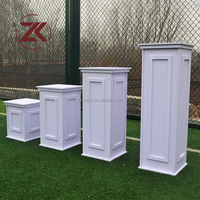ZKAI En gros Socle en PVC blanc, support à fleurs détachable en acrylique pour mariage et événements