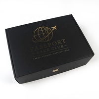 Caja de Cartón Corrugado Plegable Negra con Logotipo Personalizado Estampado en Relieve para Envío de Ropa y Prendas de Vestir