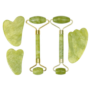 Roller Face Beauty Equipment Gua Sha And Roller In Box Thin Face Massager Lifting Tools Slim Facial Gua Sha Jade Stone Beauty Care Set