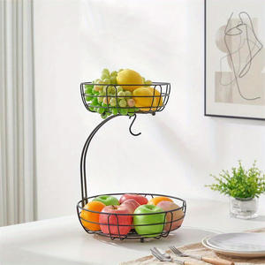 Panier de rangement moderne en métal pour fruits, idéal pour hôtels, appartements, salles de bain, restaurants, et comme plateau à collations pour usage domestique - Product Image 1