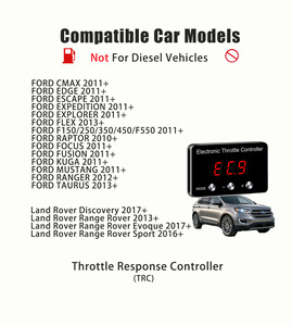 Contrôleur de réponse du pédalier d'accélération à 9 niveaux pour <span class=keywords><strong>FORD</strong></span> & LAND ROVER, amplificateur de réponse universel, transforme la réponse de conduite sur et hors route - Product Image 2