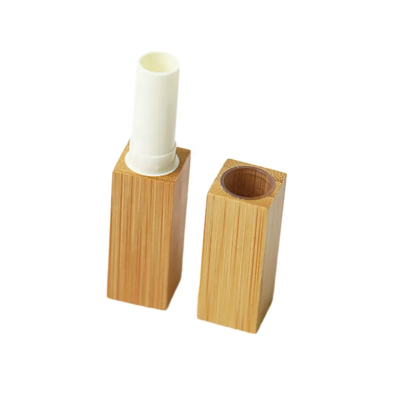 2.8g carré bambou et tube de rouge à lèvres en bois peuvent être placés rouge à lèvres et glaçure à lèvres tube de baume à lèvres tube de rouge à lèvres direct d'usine