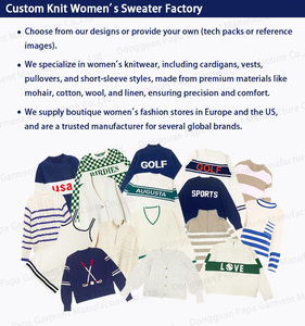 Wholesale Custom 100%Cotton Soft Women <strong>Knit</strong> <strong>Sweater</strong> USA Flag Intarsia Pullover Winter Spring Chunky Knitwear High-Quality OEM - Product Image 5