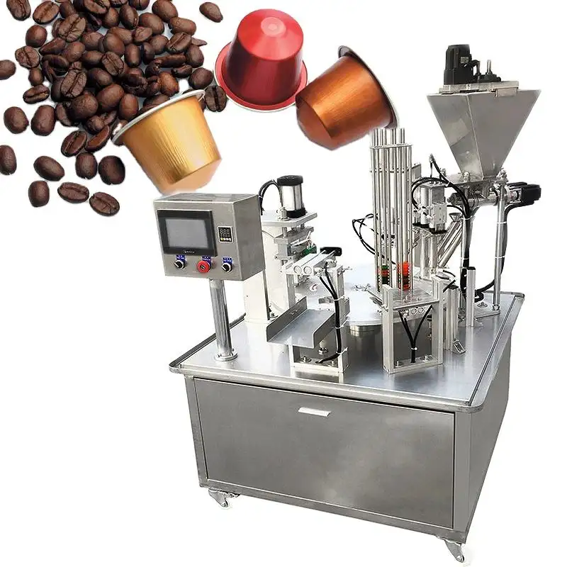 Mesin pengemas kapsul kopi bubuk Nespresso putar otomatis kecepatan tinggi mesin pengemasan Pod kopi