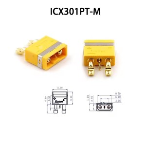 Connecteur Amass XT30 2+1PT SMD Mâle et Femelle ICX301PT Mâle/Femelle 30A Plaqué Or avec Broche de Signal pour Connexion sur Carte DC500V/15A - Product Image 6