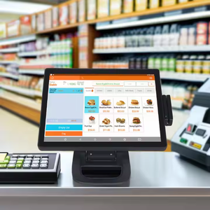 Chất lượng cao 15/15 6 inch nhôm có thể gập lại <span class=keywords><strong>POS</strong></span> cảm ứng điện dung màn hình phần mềm miễn phí tùy chọn MSR Màn hình kép tiền mặt đăng ký <span class=keywords><strong>POS</strong></span> - Product Image 6