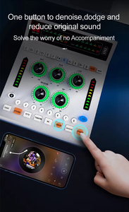 การ์ดเสียงสำหรับพอดแคสต์ ออดิโออินเทอร์เฟซสำหรับคาราโอเกะและการถ่ายทอดสด การ์ดเสียงมิกเซอร์ - Product Image 3