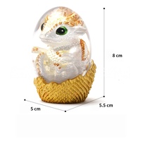 Statue Oeuf De Dragon Figurine En Resine Transparente Avec Bebe Dragon A L Interieur Decoration Maison Ornement Collection Cadea