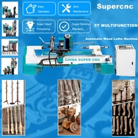 Tour à bois multifonctionnel à 4 axes, machine à bois combinée automatique, 5 en 1