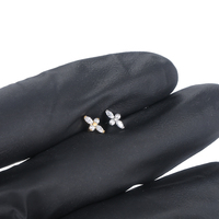 Anting bunga Titanium 16G, anting-anting tulang rawan batu Cz, anting-anting Helix unik, cincin kancing/cincin Tragus/cincin tindik keong