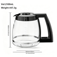 Carafe à café en verre de 14 tasses, pièce de rechange pour Cuisinart DCC-3200 DCC-2600 Series, 2100 ml, 70 oz, Jarra De Cafe, pièces détachées