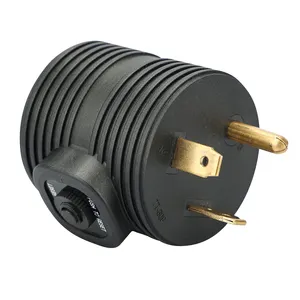 RV Adapter Connection with Reset Button 15AMP Camper Adapter for RV