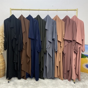 6675 PK# Newest Come <b>Back</b> Design Smooth Nida Scarf Sewn Together With Dress Women Muslim Prayer Khimar Abaya Dress - Product Image 6