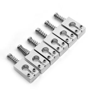 Sillines de Puente de Trémolo para Guitarra Eléctrica, Tipo Plano Cromado Independiente, Diseño de Orificio Redondo para Cuerdas, Intonación Precisa - Product Image 4