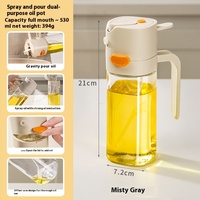 Pot et verseur d'huile 2 en 1 550ml étanche à double mode de cuisine anti-goutte pour distributeur d'huile de cuisson à l'olive