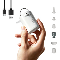 Mini pompe à air électrique pour articles gonflables avec batterie de 1600 mAh et lampe de camping, gonflage et dégonflage pour matelas pneumatique, sac de rangement sous vide
