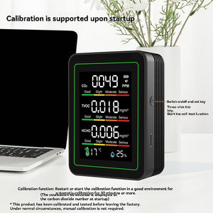 NDIR 스마트 휴대용 OLED TVOC CO2 습도 온도 공기질 모니터 5-in-1 가정용 기기 - Product Image 2