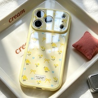 Nouvelle coque de téléphone tendance style Ins avec nœud floral jaune pour iPhone 18 Pro Max, 17, 16, 15, 14 – Housse de protection anti-chute mignonne pour femmes