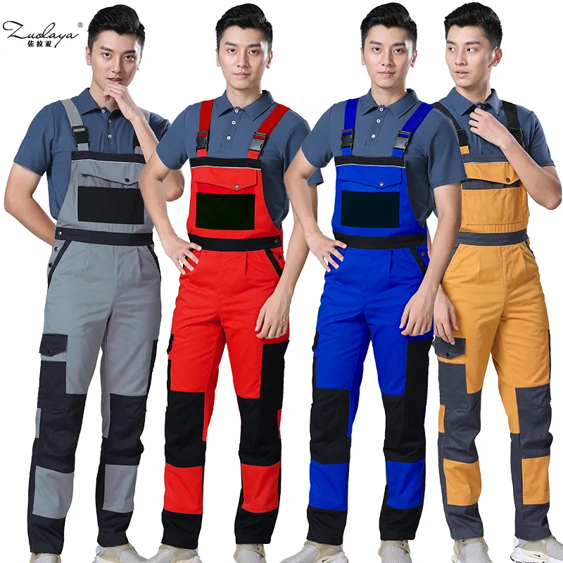 Nouvelle conception d'usine de vêtements de travail de sécurité industrielle pantalon à bretelles salopette uniforme pantalon de travail cargo pour hommes