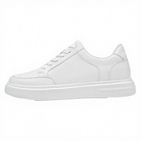 Nouvelles chaussures à plateforme pour hommes, été/hiver, augmentant la taille de 6 à 8 cm, en cuir véritable blanc pur, baskets, taille 36-45