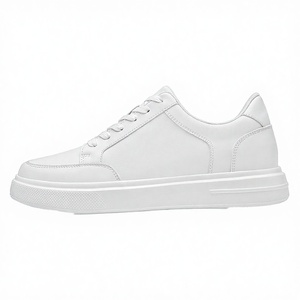 Nouvelles chaussures à plateforme pour hommes, été/hiver, augmentant la taille de 6 à 8 cm, en cuir véritable blanc pur, baskets, taille 36-45 - Product Image 2