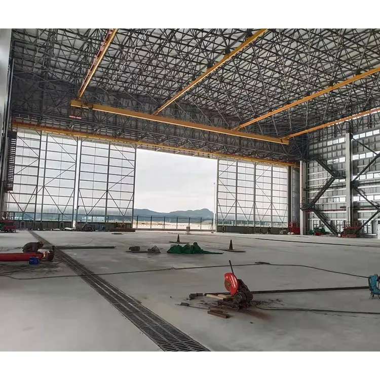 Büyük açıklıklı çelik uzay çerçeve yapısı uçak Hangar depo binası