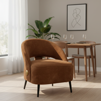 Fauteuil inclinable contemporain en cuir marron avec accoudoirs pour restaurants et cafés, mobilier de salon moderne réglable, garantie 3 ans