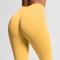 Leggings de yoga taille haute sans couture pour femme, effet push-up fessier, anti-transparence lors des squats, contrôle du ventre, pour le fitness