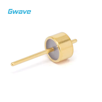 Connecteur RF à perlage de verre à étanchéité hermétique, diamètre 0,38 mm, longueur des broches 4,57 mm, impédance 50 ohms, plaqué or