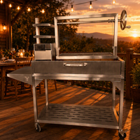 Parrilla de Acero Inoxidable Moderna Santa María con Estilo Argentino y Brasero Lateral para Uso en Exteriores