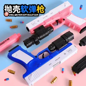 최고의 판매 장난감 총 소년 아이 부드러운 총알 전기 쉘 배출 플라스틱 놀이 세트